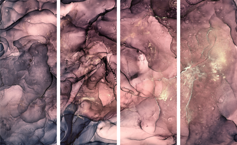 Marble 4 Pieces Mega Glass Wall Art (59"x36")