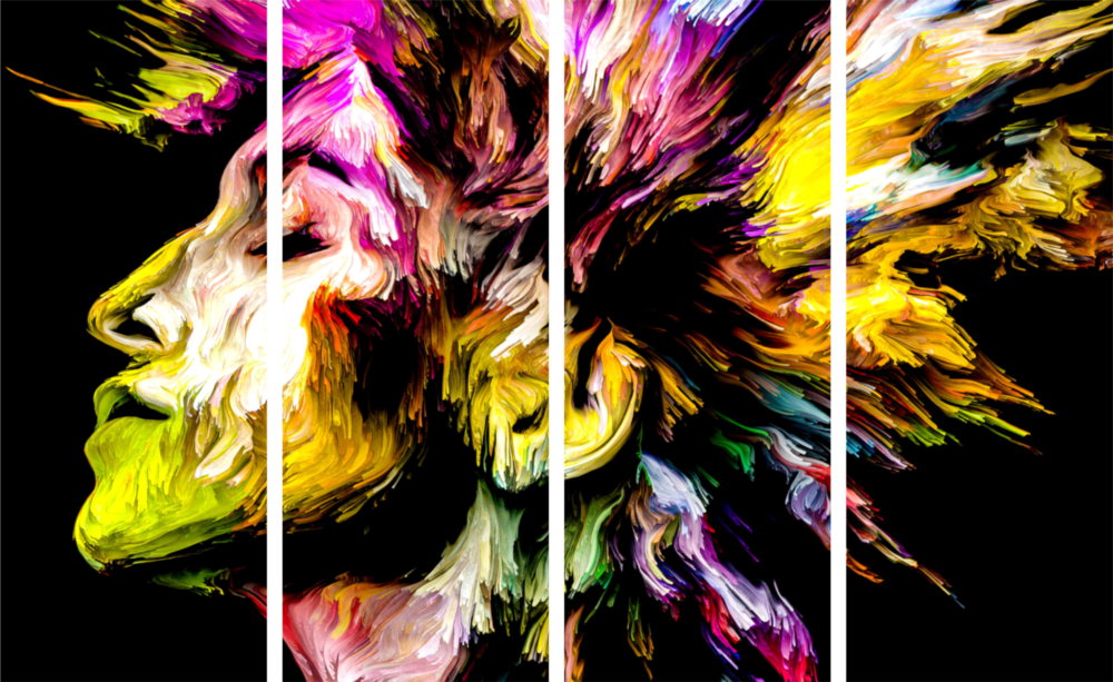Feel the Music 4 Pieces Mega Glass Wall Art (59"x36")
