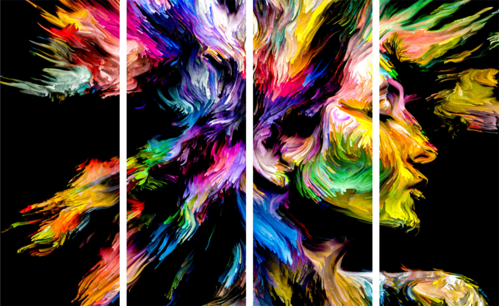 Feel the Music 4 Pieces Mega Glass Wall Art (59"x36")