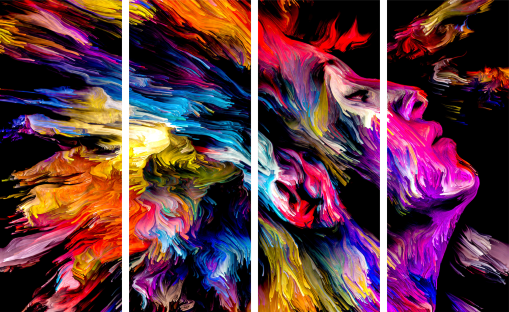 Feel the Music 4 Pieces Mega Glass Wall Art (59"x36")