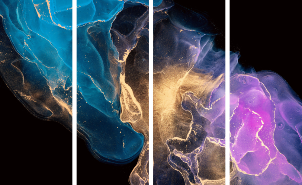 Collision 4 Pieces Mega Glass Wall Art (59"x36")