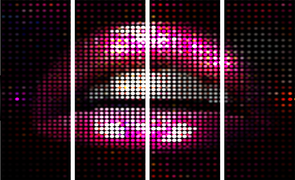 Lips 4 Pieces Mega Glass Wall Art (59"x36")
