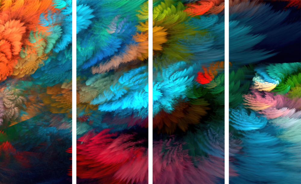 Colorful Touches 4 Pieces Mega Glass Wall Art (59"x36")