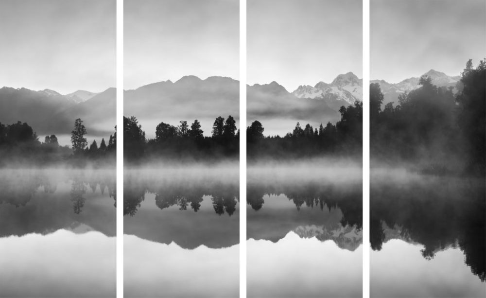 Foggy View 4 Pieces Mega Glass Wall Art (59"x36")