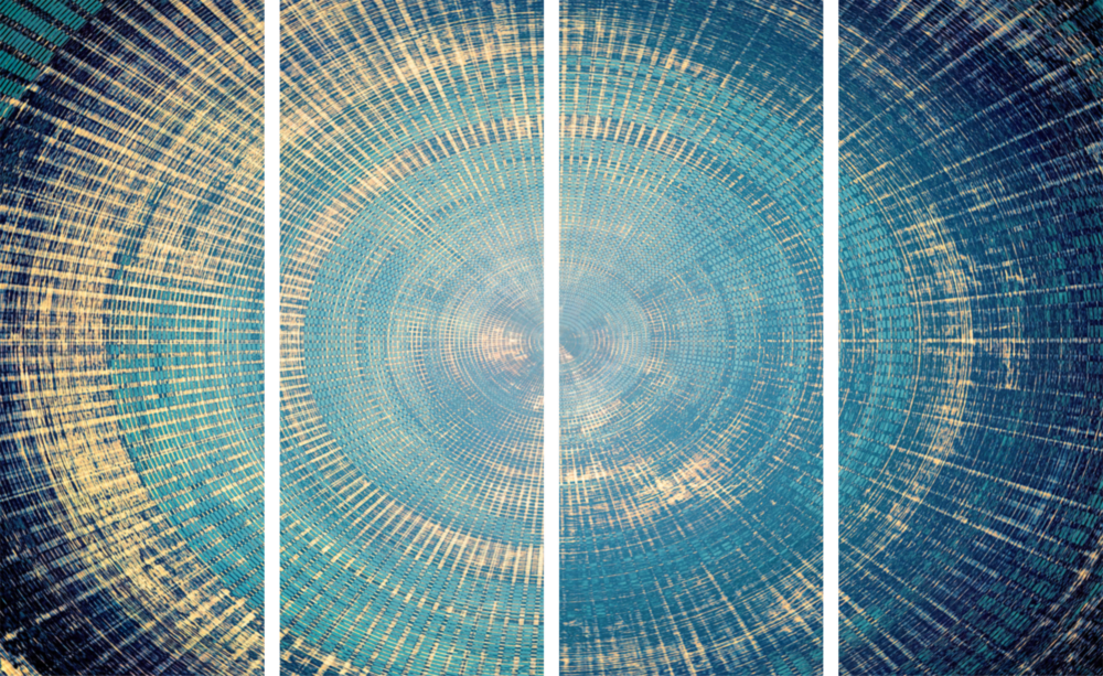 Turquoise 4 Pieces Mega Glass Wall Art (59"x36")