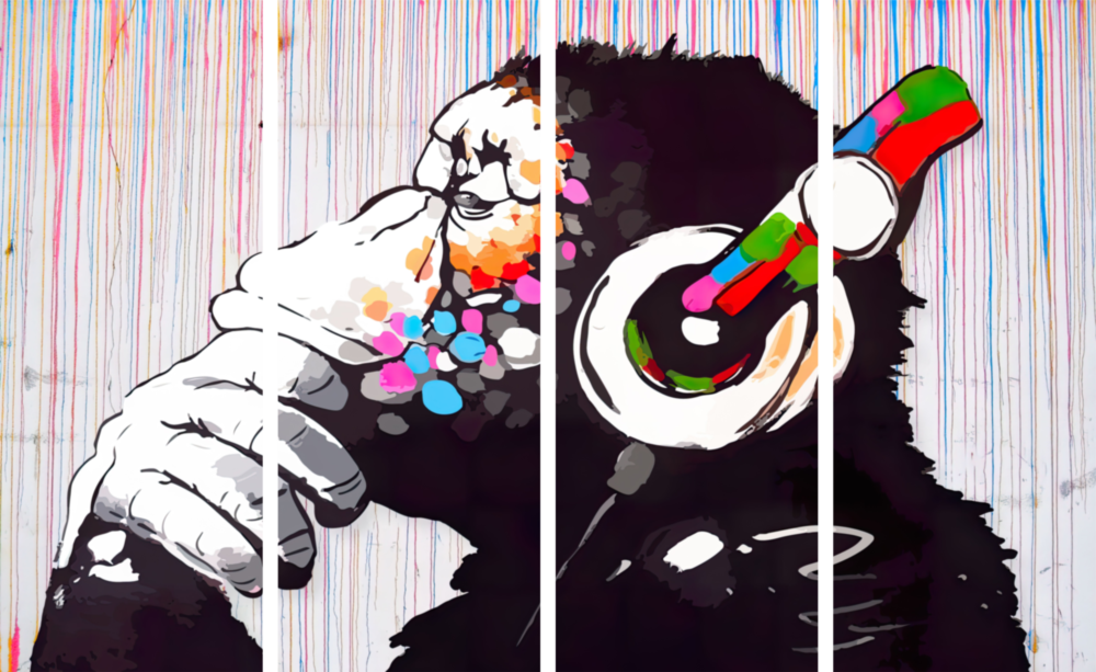 Feel the Music 4 Pieces Mega Glass Wall Art (59"x36")