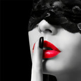 Red Lips Glass Wall Art