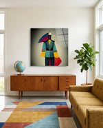 Colored Man Glass Wall Art  || Designers Collection