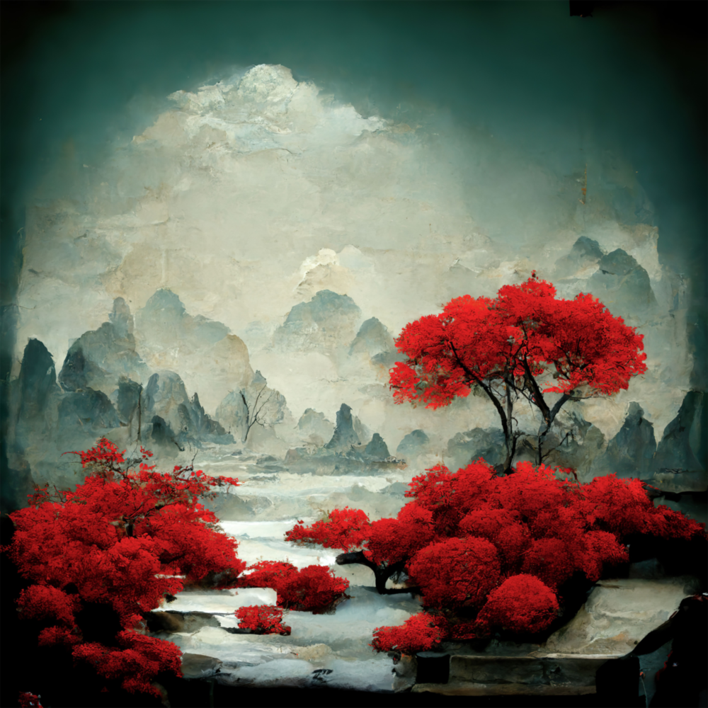 Red Forest Glass Wall Art  || Designer Collection