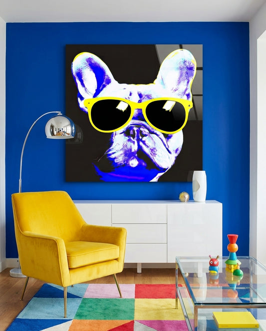 Cool Dog Glass Wall Art  || Designers Collection