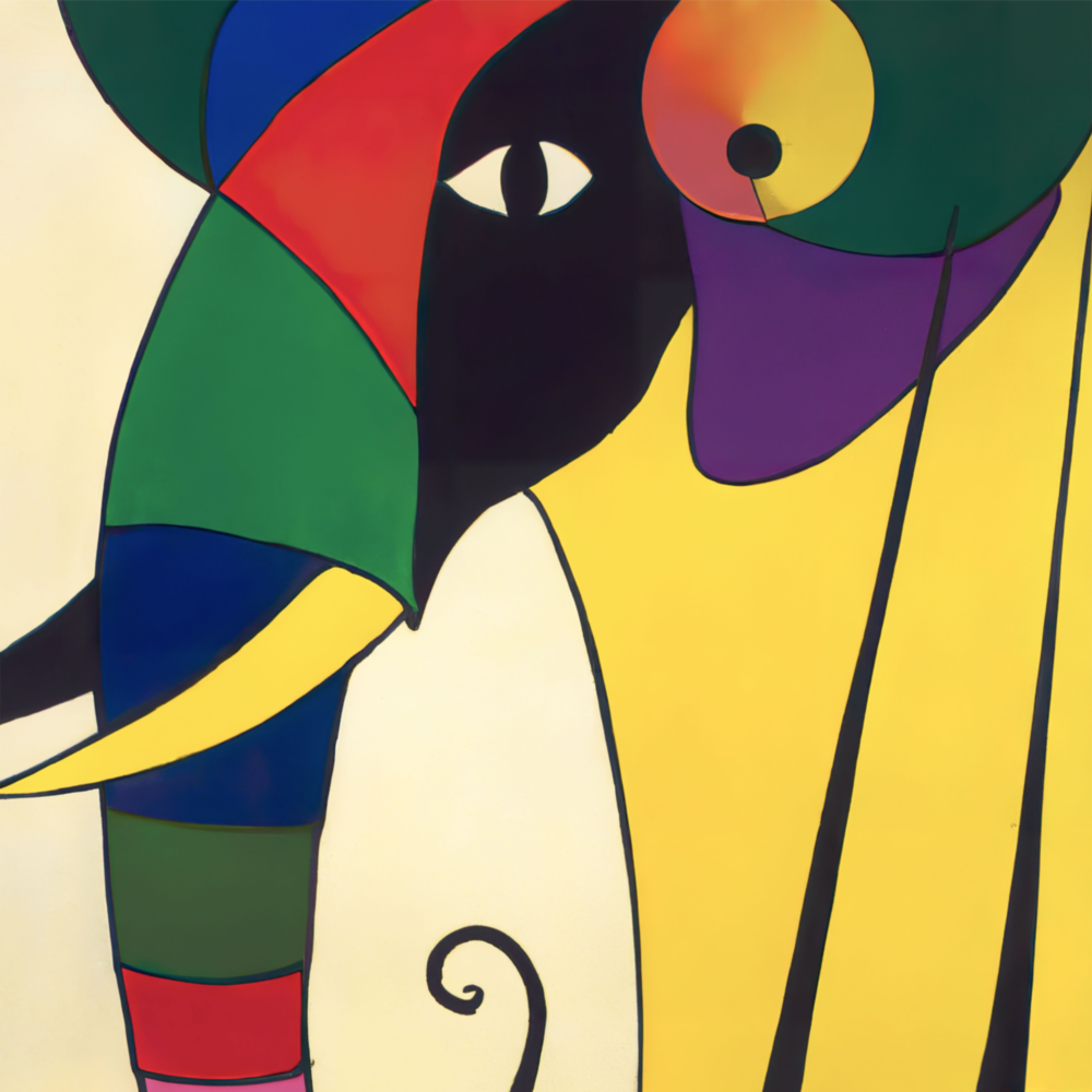 Wassily's Elephant Glass Wall Art  || Designer Collection