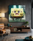 Sponge  Glass Wall Art  || Designer Collection - Lifestyle preview in a designer interior