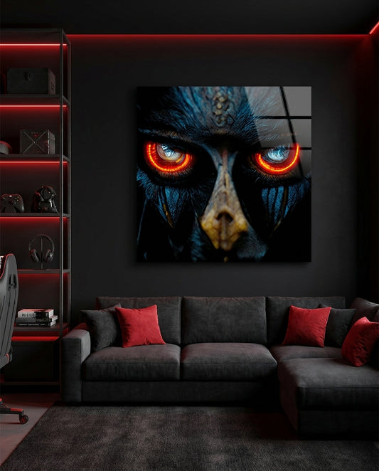 Anger in the Eyes Glass Wall Art  || Designers Collection