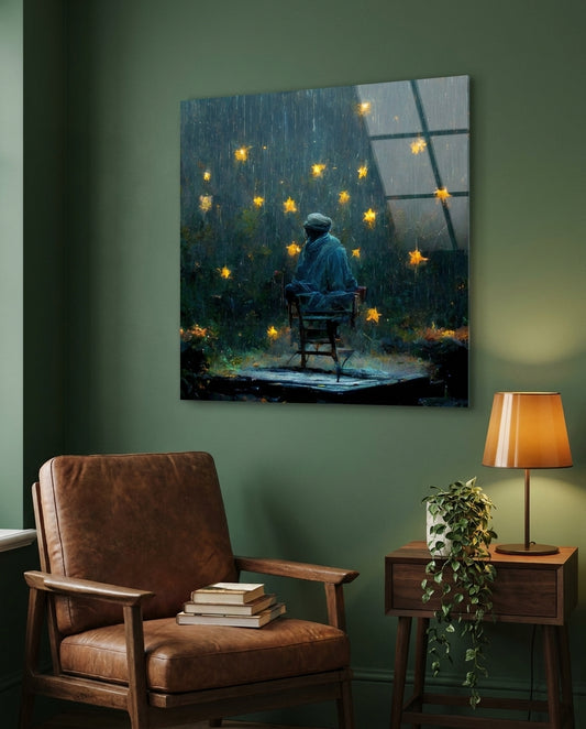 Raining Stars Glass Wall Art  || Designer Collection