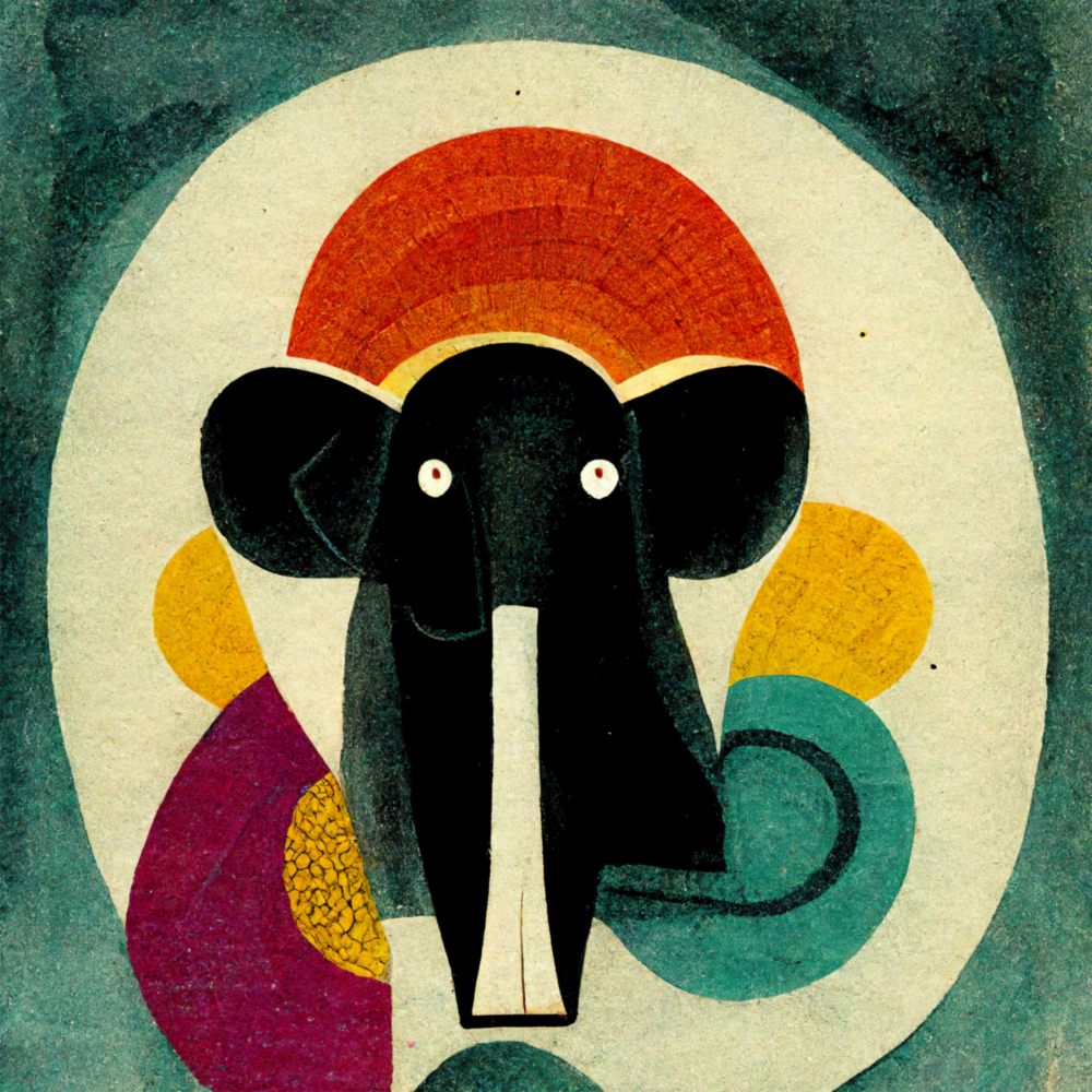 Wassily's Elephant Glass Wall Art  || Designer Collection
