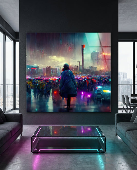 Against the City Glass Wall Art  || Designers Collection