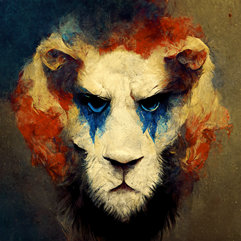 Lion Clown Glass Wall Art  || Designer Collection