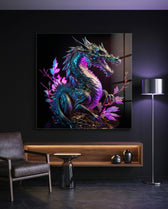 Dragon's Anger Glass Wall Art  || Designers Collection