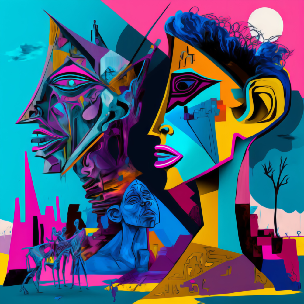 Picasso's Mind Glass Wall Art  || Designer Collection