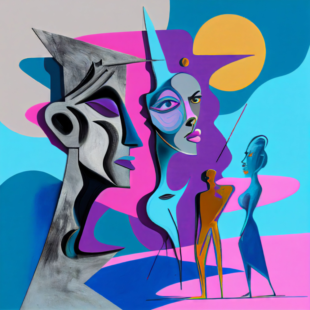 Picasso's Mind Glass Wall Art  || Designer Collection