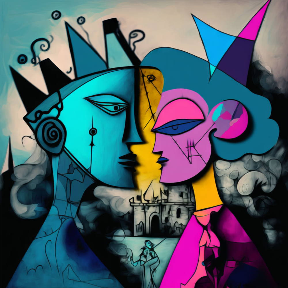 Picasso's Mind Glass Wall Art  || Designer Collection