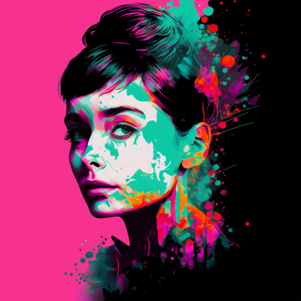 Audrey Hepburn Glass Wall Art  || Designers Collection