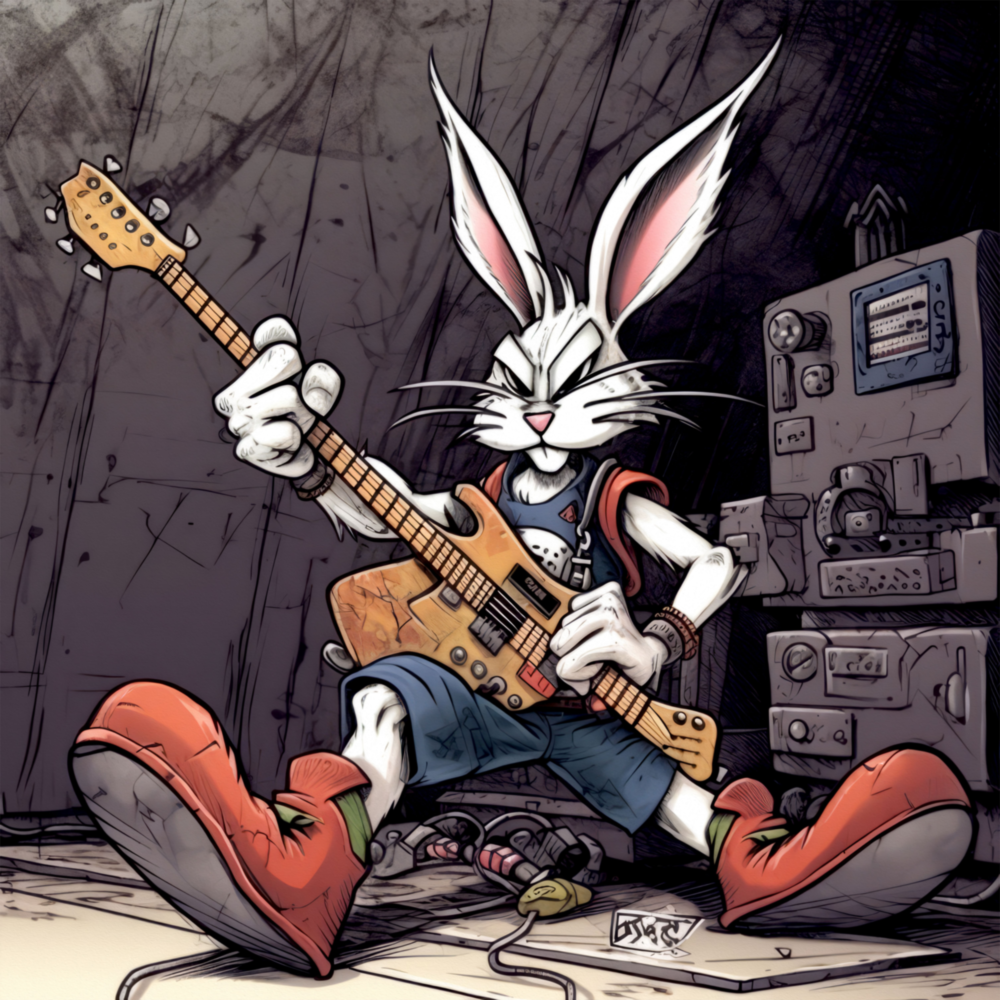 Rocker Rabbit Glass Wall Art