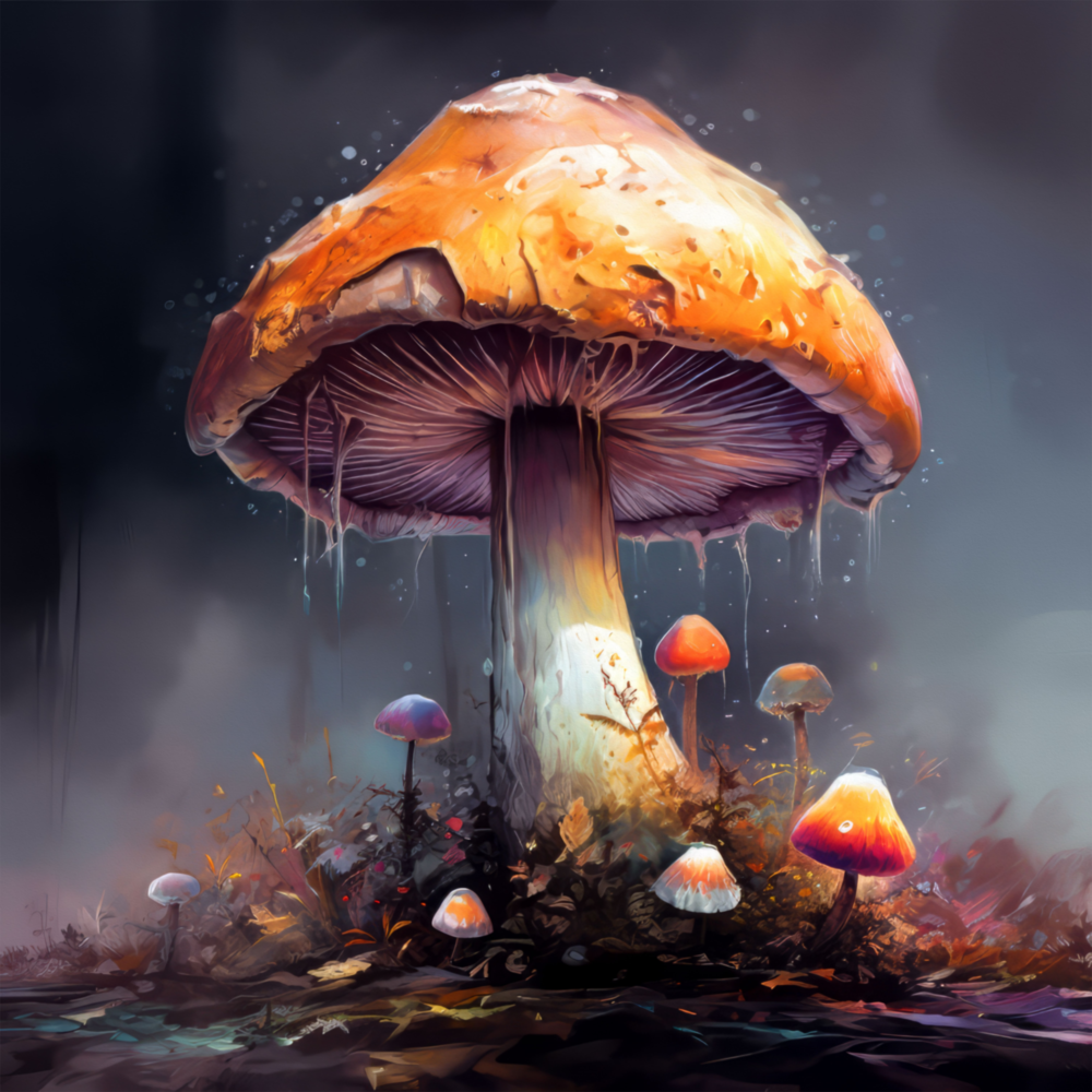 Mushroom Glass Wall Art|| Designer's Collection
