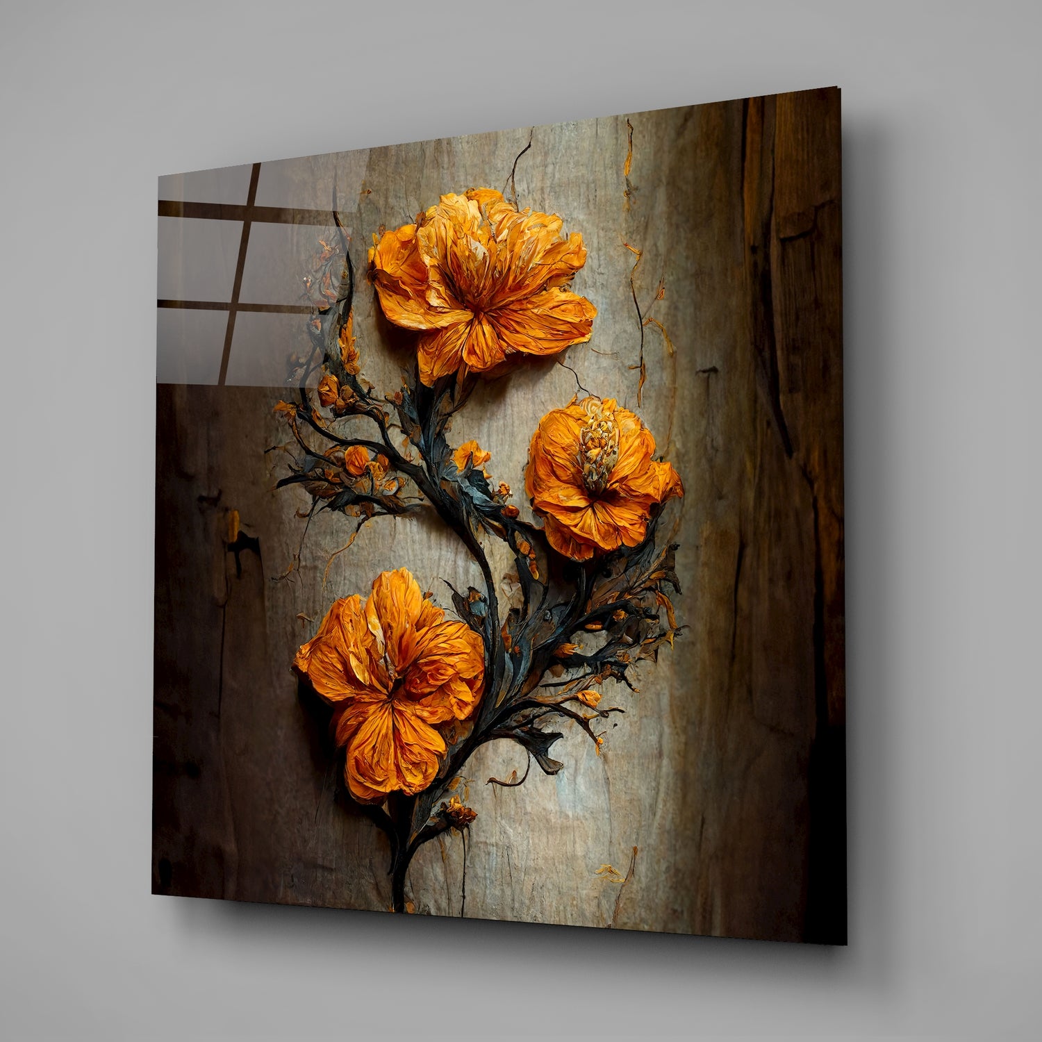 Timeless Flowers Glass Wall Art|| Designer Collection.