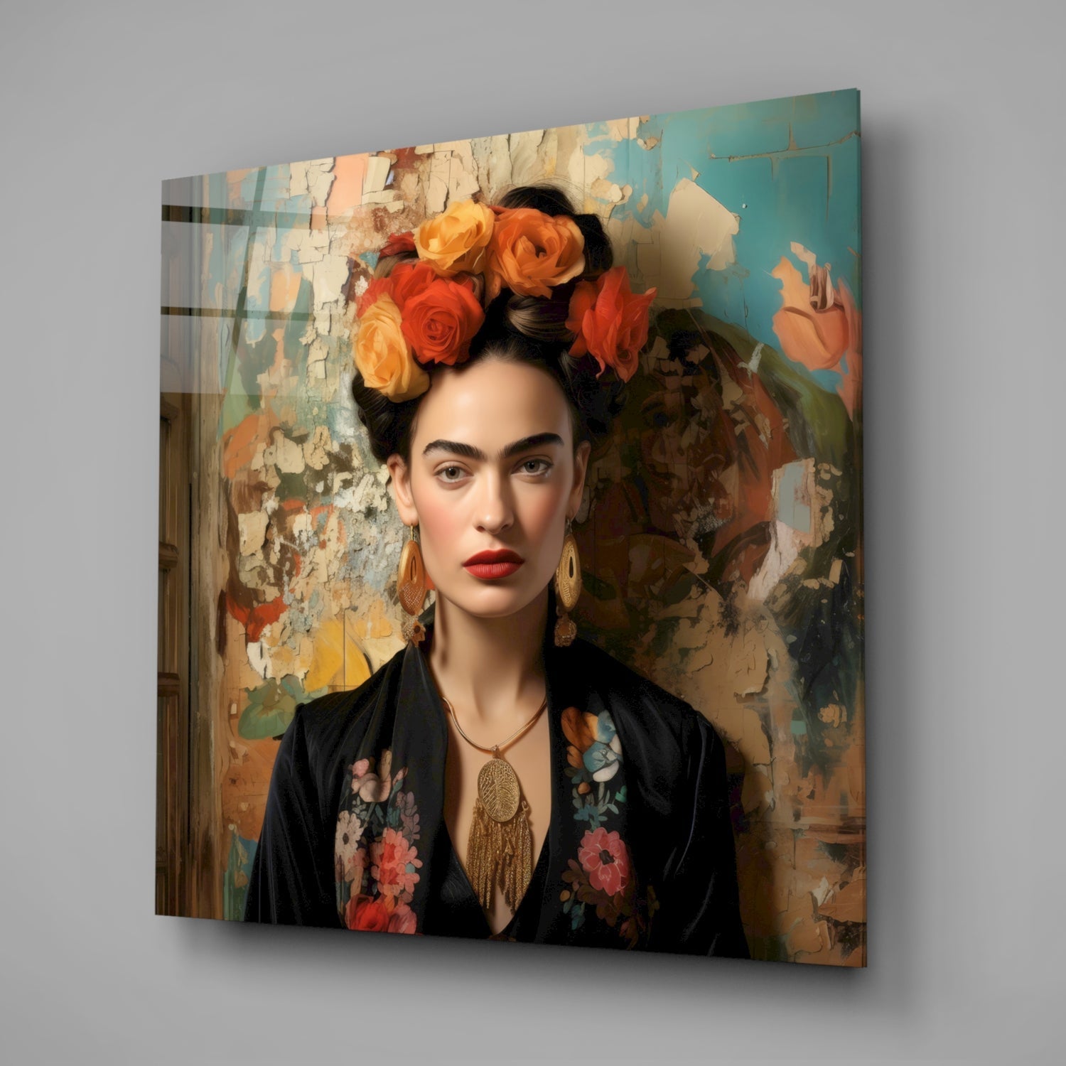 Frida Kahlo Glass Wall Art|| Designer Collection.
