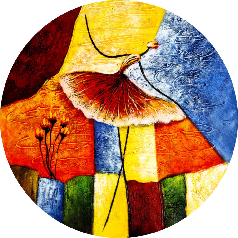 Abstract Flower Glass Wall Art