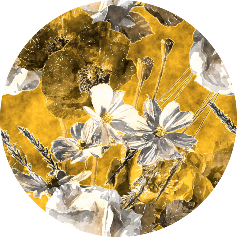 Abstract Flower Glass Wall Art