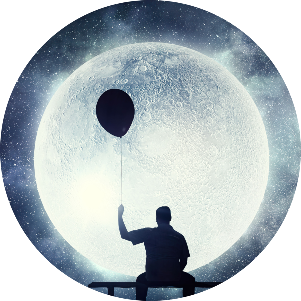 Full Moon Glass Wall Art