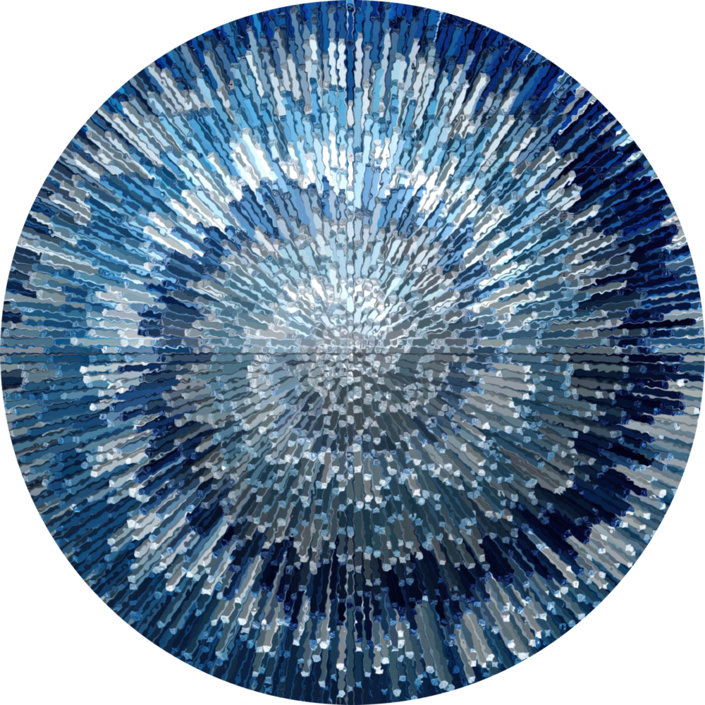 Blue Splash Glass Wall Art