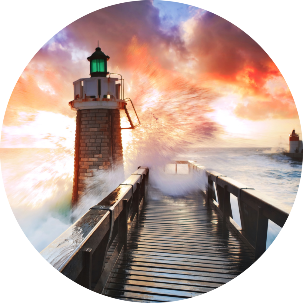 Lighthouse Glass Wall Art