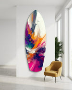 Abstract Paint Brushes Glass Wall Art