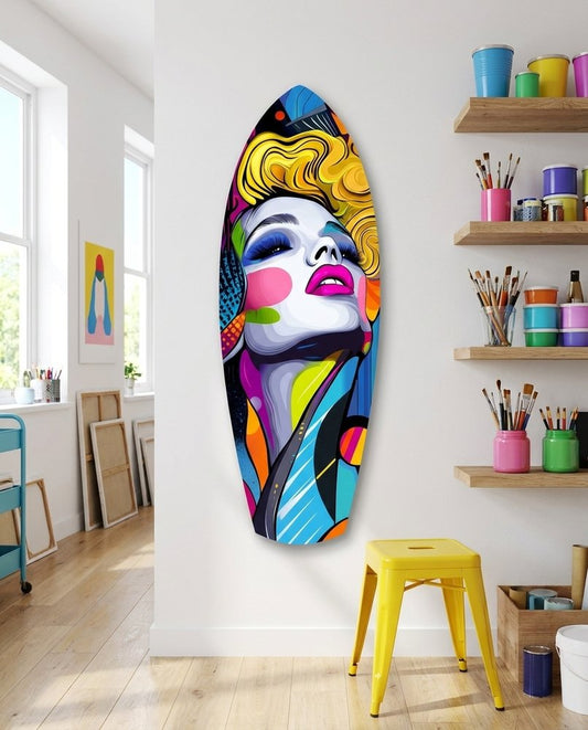 Vintage Woman Glass Wall Art