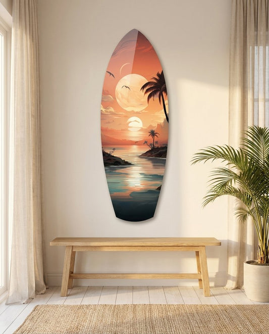 Sunset Dreams in the Ocean Glass Wall Art