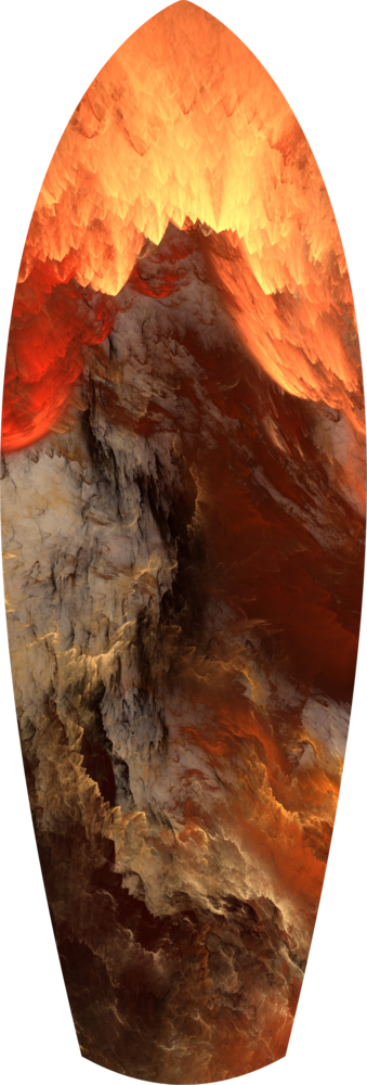 Glowing Volcano Eruption Tempered Glass Wall Art