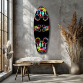 Neon Cartoon Mouse Pop Art Tempered Glass Wall Art.
