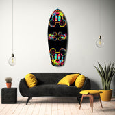 Neon Cartoon Mouse Pop Art Tempered Glass Wall Art.