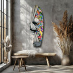 Street Art Curtain Reveal Pop Art Glass Wall Art.