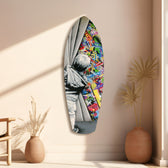 Street Art Curtain Reveal Pop Art Glass Wall Art.