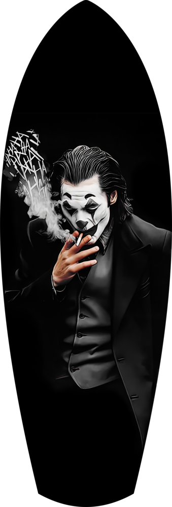 Smoking Jester Dark Portrait Tempered Glass Wall Art
