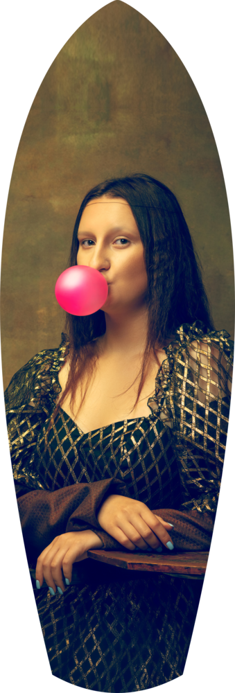 Renaissance Bubble Gum Pop Art Tempered Glass Wall Art