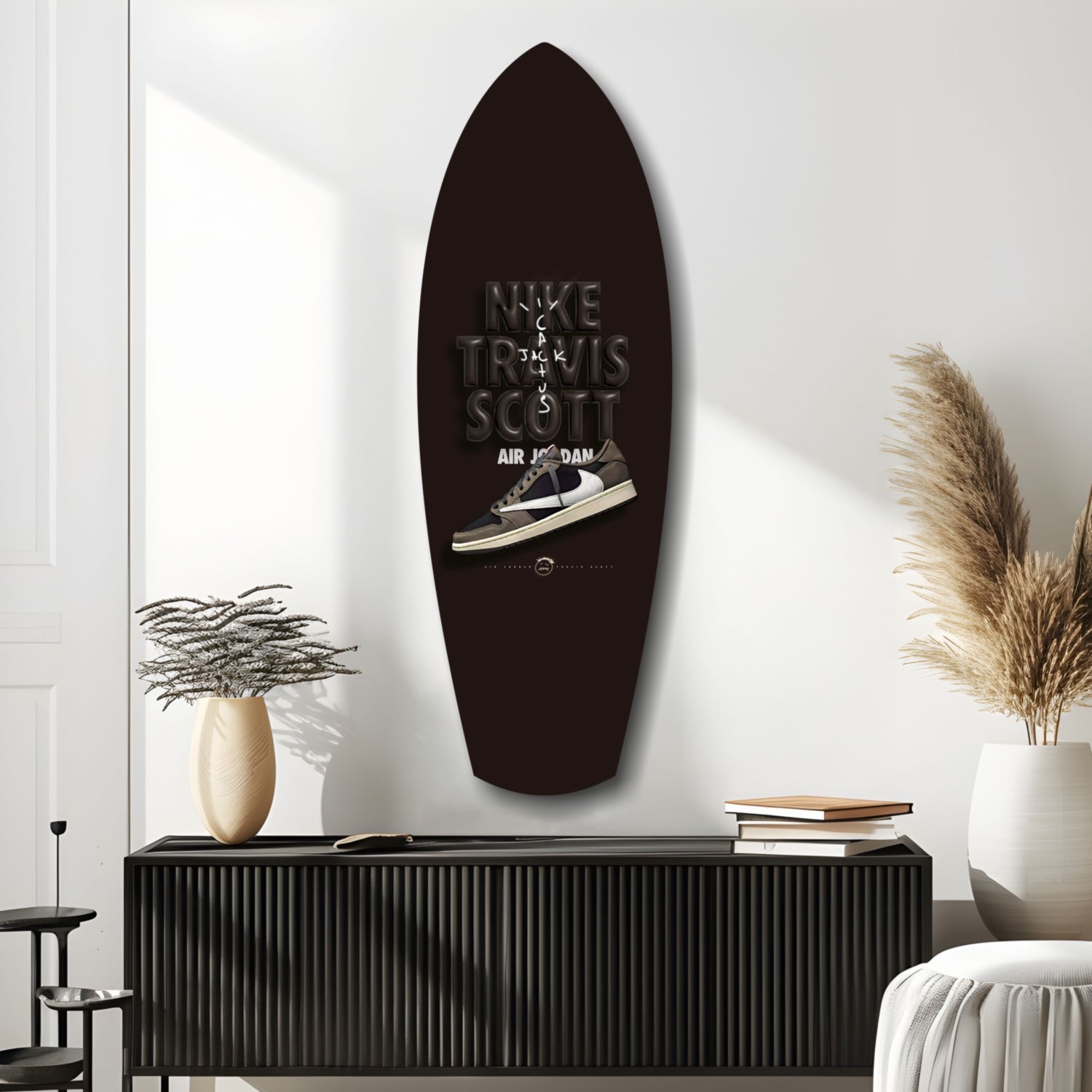 Brown Sneaker Hip Hop Pop Art Glass Wall Art.