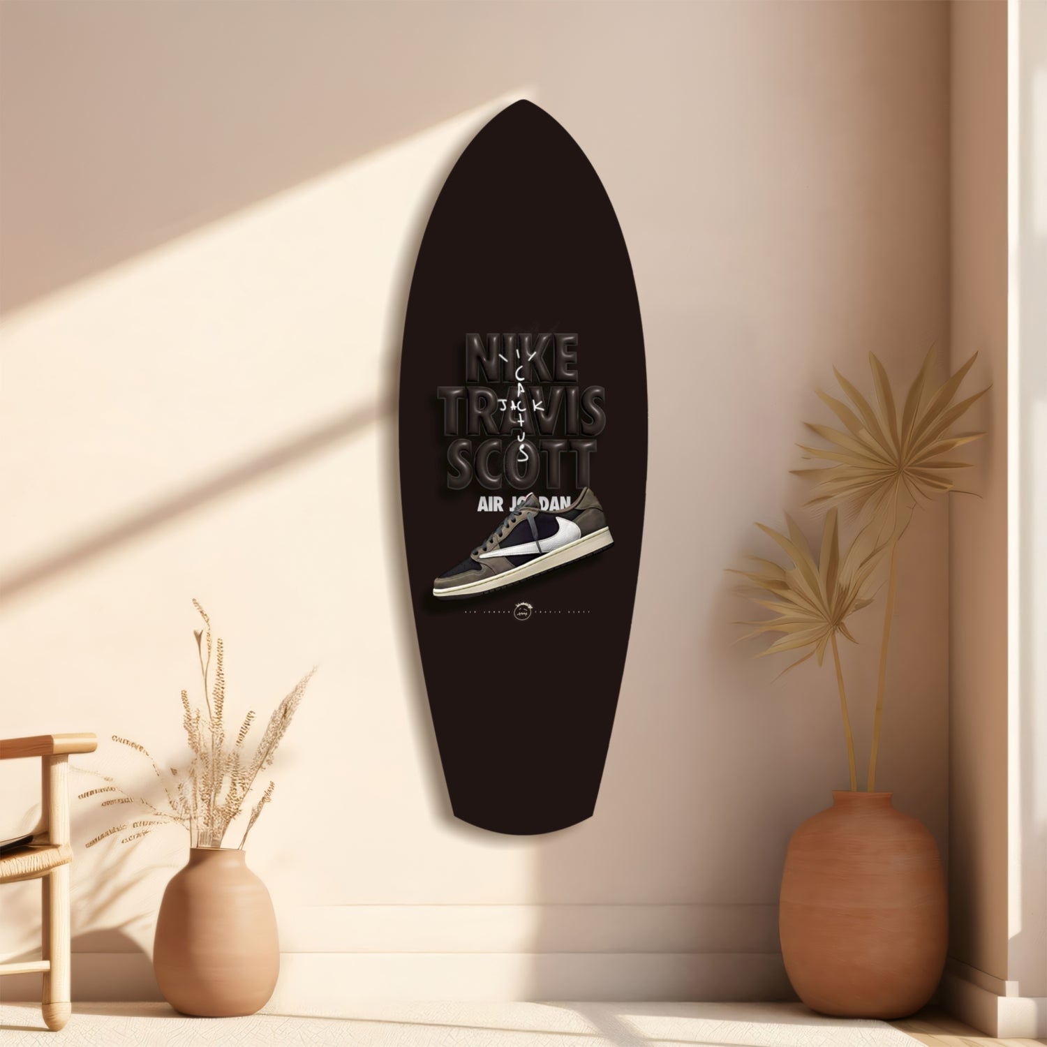 Brown Sneaker Hip Hop Pop Art Glass Wall Art.