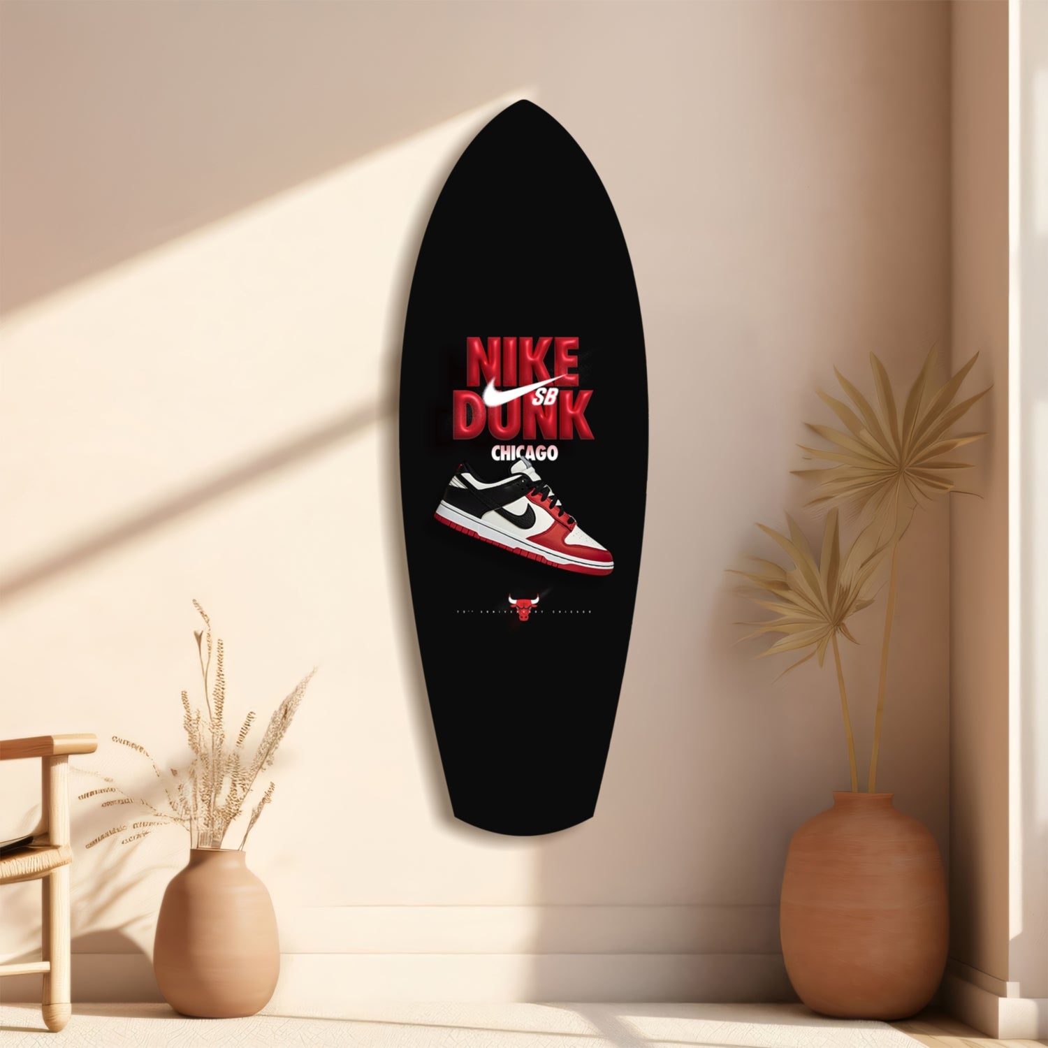Red White Sneaker Chicago Pop Art Glass Wall Art.