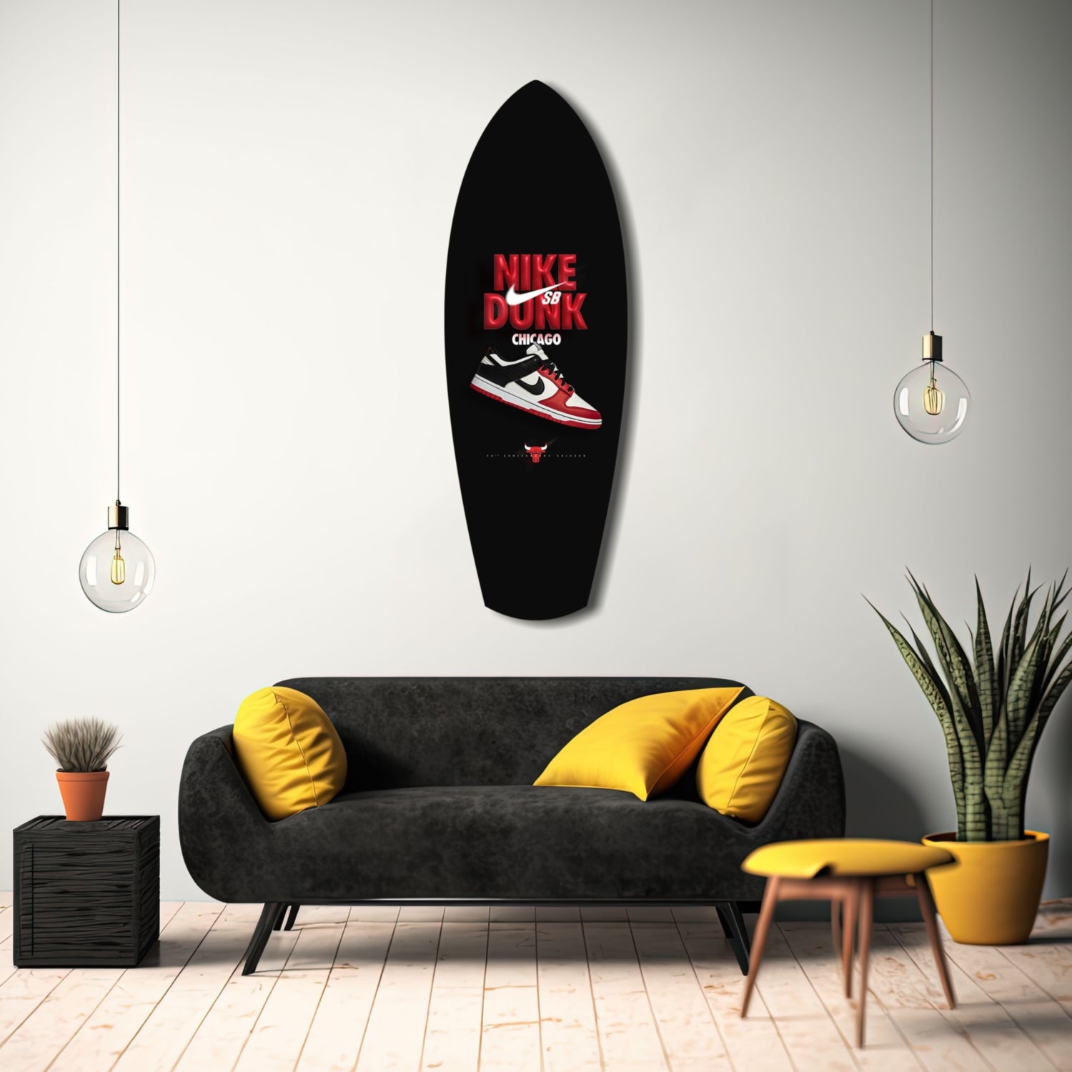 Red White Sneaker Chicago Pop Art Glass Wall Art.