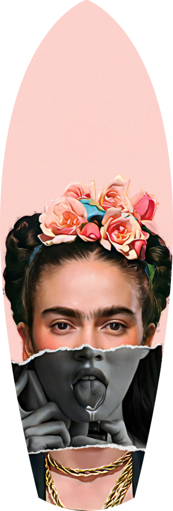 Floral Crown Woman Surreal Tempered Glass Wall Art